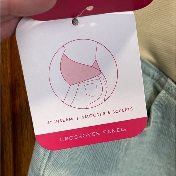 Isabel Maternity Midi Jean W/Crossover Panel Short size-12/31 NWT - Picture 4 of 10